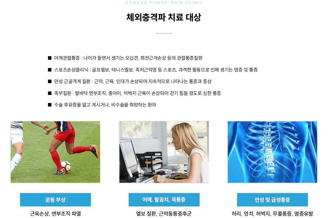 체외충격파 치료 대상 인포그래픽